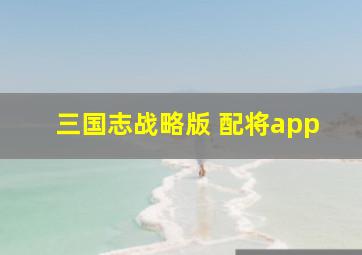 三国志战略版 配将app